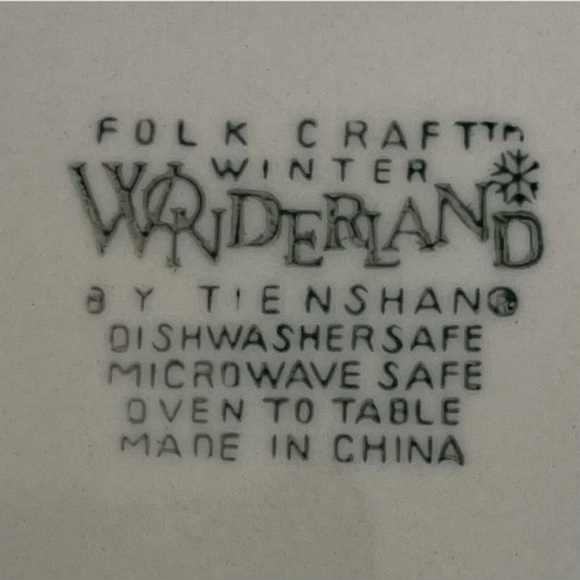 Festive Tree Design Plate-Folk Craft By Tienshan Winter Wonderland Holiday .4 - Picture 8 of 14
